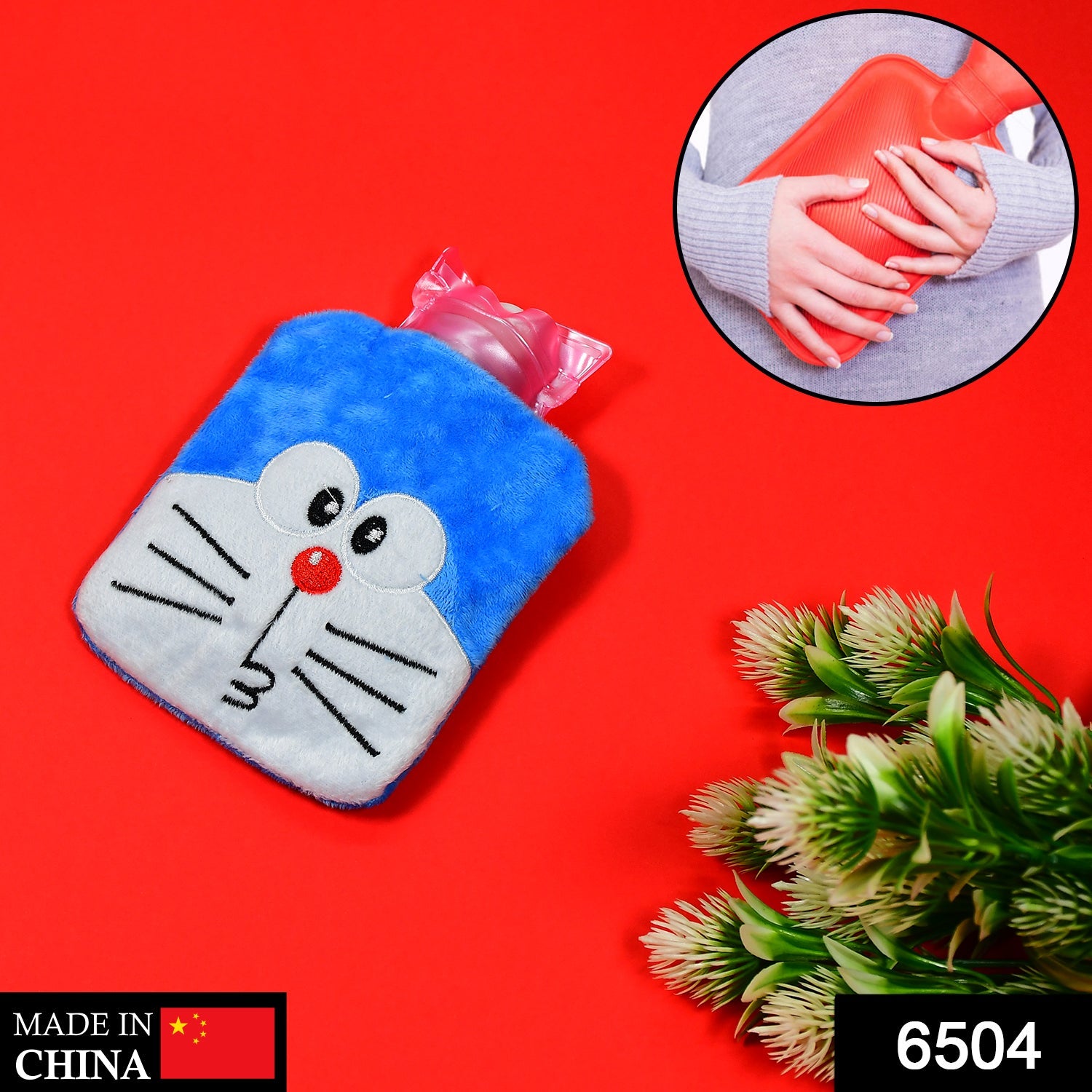 6504 Doremon small Hot Water Bag with Cover for Pain Relief, Neck, Shoulder Pain and Hand, Feet Warmer, Menstrual Cramps. DeoDap 6504 Doremon small Hot Water Bag with Cover for Pain Relief, Neck, Shoulder Pain and Hand, Feet Warmer, Menstrual Cramps. DeoDap